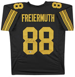 Pat Freiermuth Authentic Signed Black Color Rush Pro Style Jersey BAS Witnessed