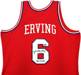 76ERS JULIUS DR. J ERVING AUTOGRAPHED MITCHELL & NESS JERSEY XL BECKETT 230252