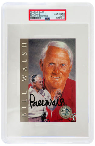 Bill Walsh Signed Hall of Fame Signature Series 4x6 Card - (PSA Encapsulated)