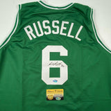 Autographed/Signed Bill Russell Boston Green Jersey Hollywood Collectibles COA