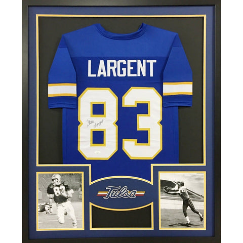 Steve Largent Autographed Signed Framed Tulsa Hurricanes Jersey JSA