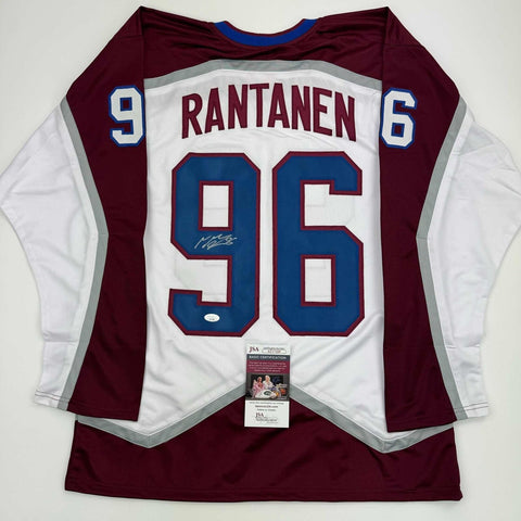 Autographed/Signed Mikko Rantanen Colorado White Hockey Jersey JSA COA