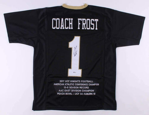 Scott Frost Signed Central Florida Golden Knights Career Stat Jersey (Beckett)