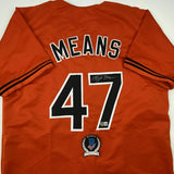 Autographed/Signed JOHN MEANS Baltimore Orange Baseball Jersey Beckett BAS COA