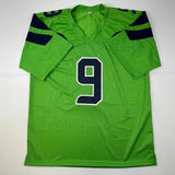 Autographed/Signed Kenneth Walker Seattle Green Football Jersey Beckett BAS COA