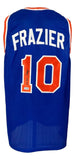 Walt Frazier New York Signed Blue Basketball Jersey BAS