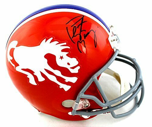 Peyton Manning Signed Denver Broncos Throwback Full Size Orange NFL Helmet