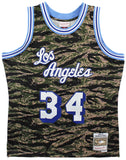 Lakers Shaquille O'Neal Camo 1996-97 M&N Signed HWC Swingman Jersey BAS Witness