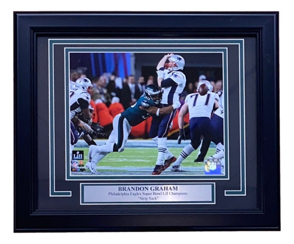 Brandon Graham Framed 8x10 Philadelphia Eagles SB52 Tom Brady Strip Sack Photo