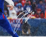 Josh Allen Signed Buffalo Bills Unframed 16x20 Throwing in Snow NFL Photo