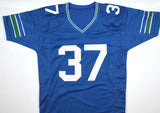 Shaun Alexander Autographed TB Blue Pro Style Jersey - Beckett W Hologram *Black