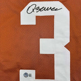 Framed Autographed/Signed Quinn Ewers 35x39 Texas Orange Jersey Beckett BAS COA