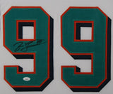 JASON TAYLOR (Dolphins white TOWER) Signed Autographed Framed Jersey JSA