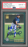 2001 Topps #726 Ichiro Suzuki RC On Card 01 ROY MVP Ins PSA/DNA Auto GEM MINT 10