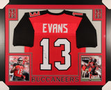 Mike Evans Signed Buccaneers 35x43 Custom Framed Jersey Display (JSA Hologram)