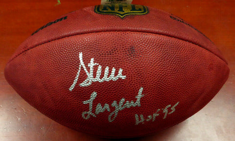 STEVE LARGENT AUTOGRAPHED NFL LEATHER FOOTBALL SEAHAWKS "HOF 95" MCS HOLO 112481