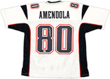 PATRIOTS DANNY AMENDOLA AUTOGRAPHED SIGNED WHITE JERSEY BECKETT WITNESS 221079