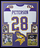 FRAMED MINNESOTA VIKINGS ADRIAN PETERSON AUTOGRAPHED SIGNED JERSEY BAS HOLO