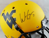 Will Grier Signed West Virginia Full Size Yellow Schutt Helmet - JSA W Auth