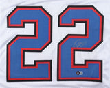 Damien Harris Signed Bills Jersey (Beckett) Buffalo's Top Running Back 2023