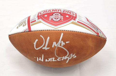 Urban Meyer Signed Ohio State 2014 National Champions Football Beckett Witnessed