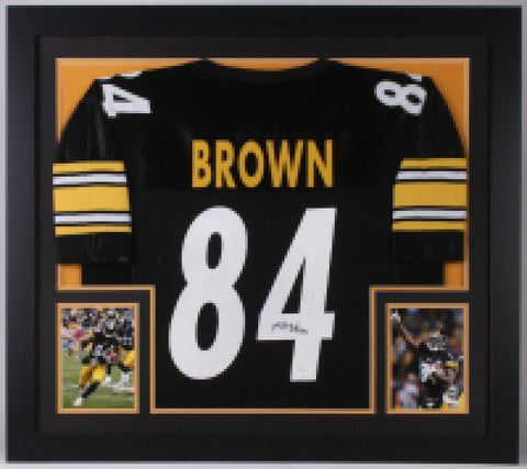 Antonio Brown Signed Steelers 31x35 Custom Framed Jersey (JSA) 6x Pro Bowl W.R.