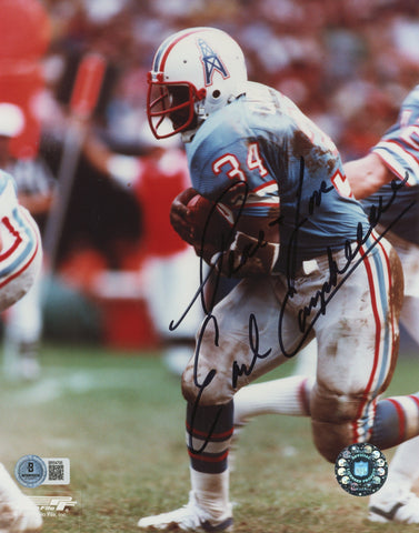 Oilers Earl Campbell "Peace & Love" Authentic Signed 8x10 Photo BAS #BR54795