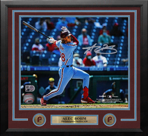 Alec Bohm Throwback Philadelphia Phillies Autographed 16x20 Frame Photo Fanatics