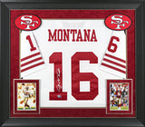 49ers Joe Montana Authentic Signed White Mitchell & Ness Framed Jersey Fanatics