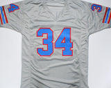 Earl Campbell Autographed Grey Pro Style Jersey- Beckett W Hologram *Black