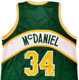 SEATTLE SUPERSONICS XAVIER MCDANIEL AUTOGRAPHED GREEN JERSEY MCS HOLO 202418