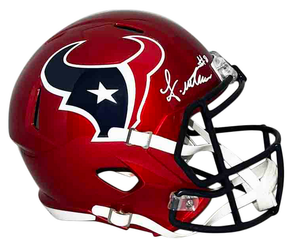 JOHN METCHIE III SIGNED HOUSTON TEXANS RED ALT FULL SIZE SPEED HELMET BECKETT