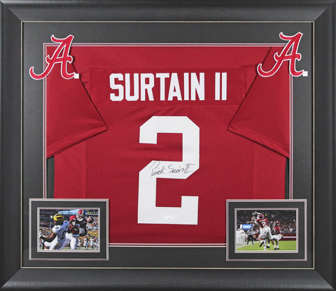 Alabama Patrick Surtain II Signed Maroon Pro Style Framed Jersey JSA Witness