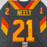 Autographed/Signed Cam Neely Vancouver Black Hockey Jersey JSA COA