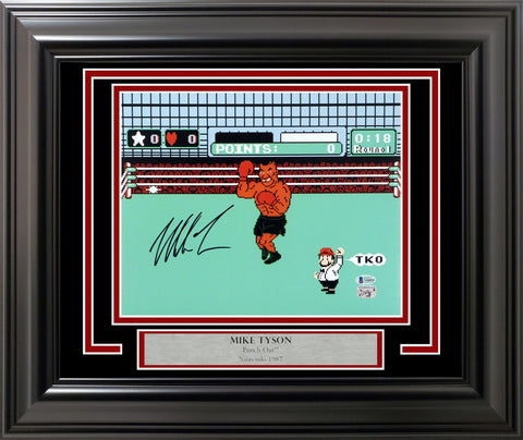 MIKE TYSON AUTOGRAPHED FRAMED 11X14 PHOTO PUNCH OUT BECKETT BAS STOCK #208173