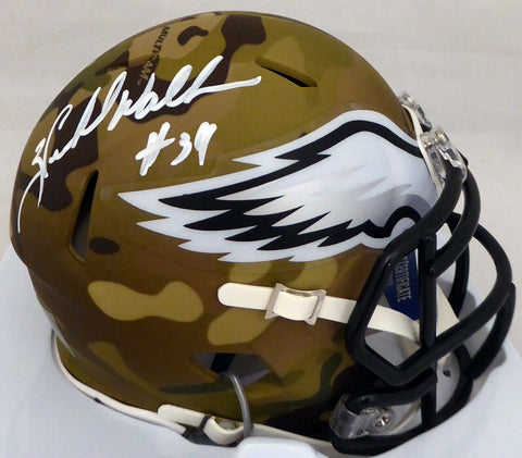 HERSCHEL WALKER AUTOGRAPHED SIGNED EAGLES CAMO SPEED MINI HELMET BECKETT 185956