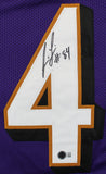 Jermaine Lewis Authentic Signed Purple Pro Style Jersey BAS Witnessed