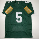 Autographed/Signed Paul Hornung Green Bay Green Stat Football Jersey JSA COA