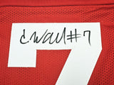 49ERS CHARVARIUS WARD AUTOGRAPHED SIGNED RED JERSEY BECKETT WITNESS 218750