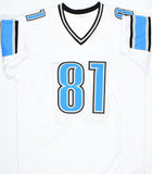 Calvin Johnson Autographed White Pro Style Jersey-Beckett W Hologram *Black *1