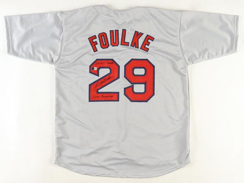 Keith Foulke Signed Boston Red Sox Gray Jersey (Beckett) 2004 World Champ Closer