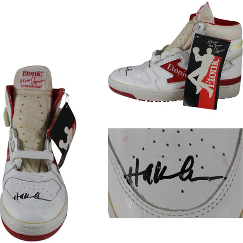 Hakeem Olajuwon Signed Houston Rockets Etonic Black Sz 9 L Shoe Beckett 49269