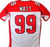 JJ Watt Autographed White Pro Style Jersey- JSA W Authenticated