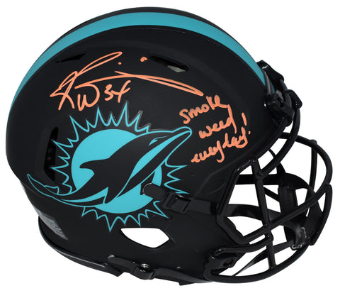 RICKY WILLIAMS SIGNED MIAMI DOLPHINS ECLIPSE AUTHENTIC HELMET W/ SMOKE WEED