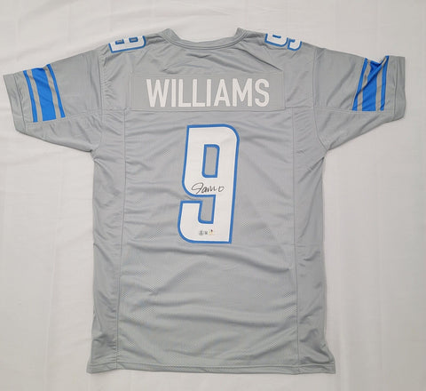 Jameson Williams Signed Detroit Lions Pro Style Gray Jersey Beckett Witnessed