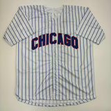 Autographed/Signed Kerry Wood 98 ROY Chicago Pinstripe Baseball Jersey BAS COA