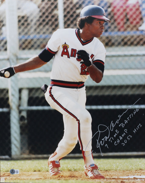 Angels Rod Carew "7x Batting Champ, 3053 Hits" Signed 16x20 Photo BAS #BM57166