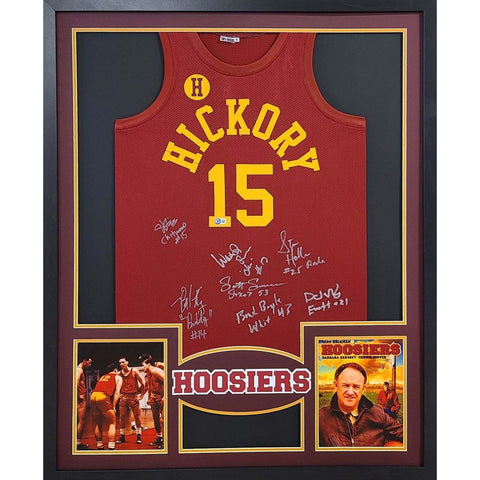 Hoosiers Movie Autographed Signed Framed by Cast Jersey BECKETT