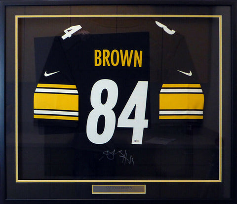 STEELERS ANTONIO BROWN AUTOGRAPHED FRAMED BLACK NIKE JERSEY BECKETT 130317