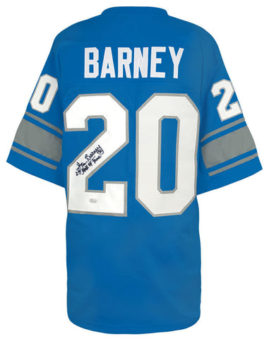 Lem Barney Signed Blue T/B Custom Football Jersey w/Hall of Fame'92 - (JSA COA)